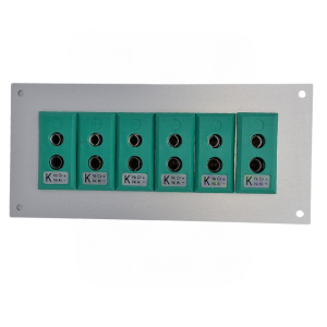 Panneau aluminium pour connecteur thermocouple avec douilles standard IEC Type K - 6 voies