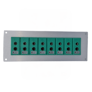 Panneau aluminium pour connecteur thermocouple avec douilles standard IEC Type K - 8 voies