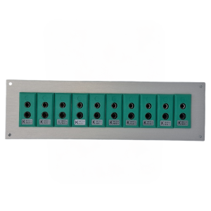 Panneau aluminium pour connecteur thermocouple avec douilles standard IEC Type K - 10 voies