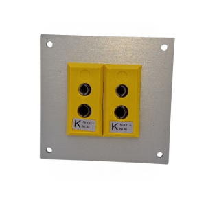 Panneau aluminium pour connecteur thermocouple avec prises standard ANSI Type K - 2 voies