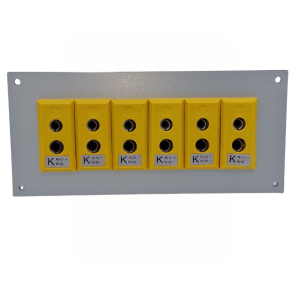 Panneau aluminium pour connecteur thermocouple avec douilles standard ANSI Type K - 6 voies
