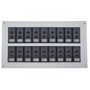 Panneau aluminium pour connecteur thermocouple avec douilles standard IEC Type J - 18 voies