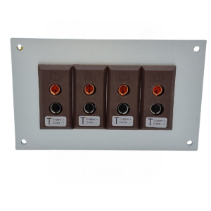 Panneau aluminium pour connecteur thermocouple avec douilles standard IEC Type T - 4 voies