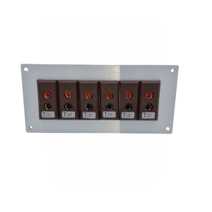 Panneau aluminium pour connecteur thermocouple avec sockets standard IEC Type T - 6 voies