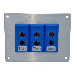 Panneau aluminium pour connecteur thermocouple avec douilles standard ANSI Type T - 3 voies