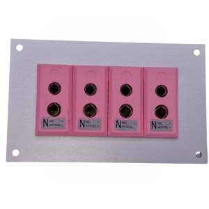 Panneau aluminium pour connecteur thermocouple avec douilles standard IEC Type N - 4 voies