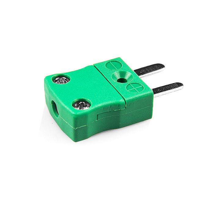 Connecteur Fil Thermocouple Type K – Prise Mâle Haute Température 220°C – Pour Capteur, Sonde, Appareils De Mesure – Vert 34x17x8 Mm