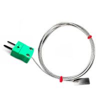 Thermocouple  lames IEC Type K & J, cble isol en fibre de verre avec tresse en acier inoxydable se terminant par des queues nues, fiche miniature ou standard