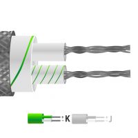 Cble / fil plat isol en fibre de verre de type K avec tresse en acier inoxydable (IEC)